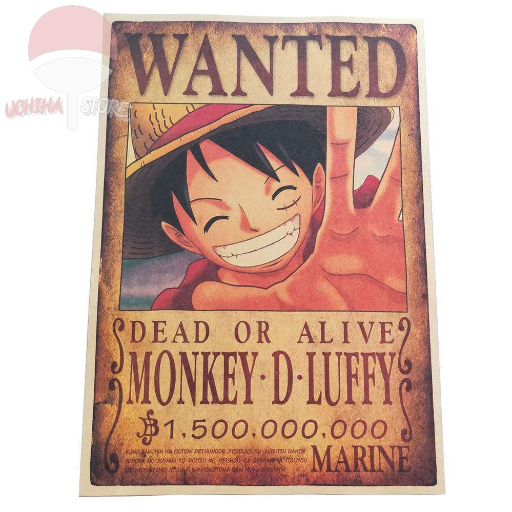 One Piece Wanted Dead Or Alive Poster 51x36cm - Anime Decor
