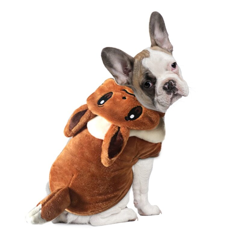 French bulldog wearing the Eevee pet hoodie