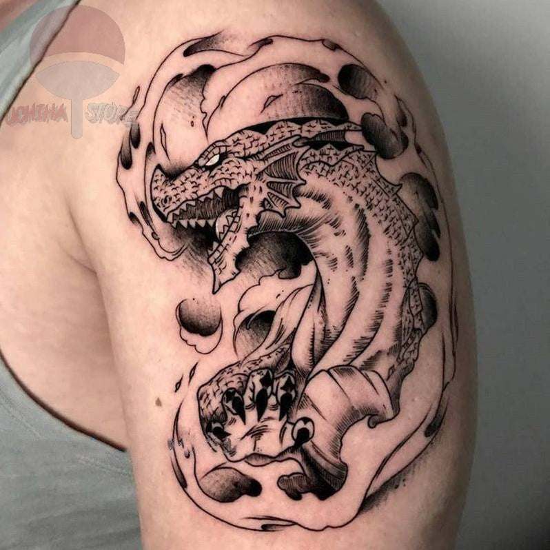 Black Dragon Temporary Tattoo