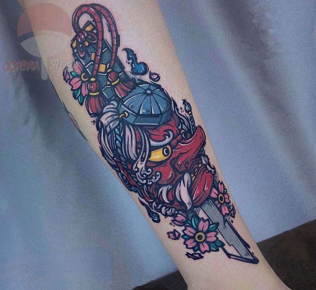 Demon Slayer Urokodaki Sakonji Temporary Tattoo
