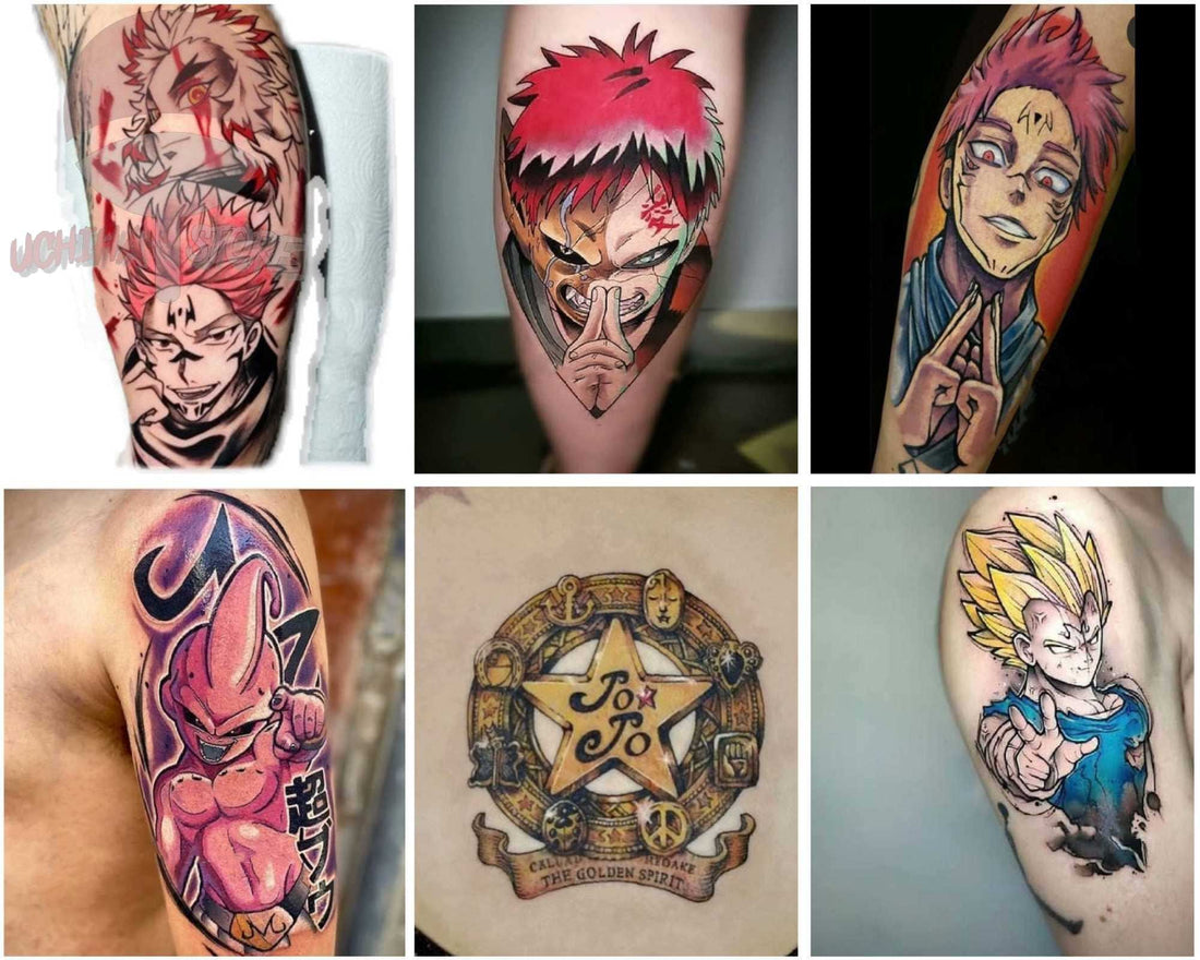 Dragon Ball, Jujutsu kaisen, Naruto Temporary Tattoos