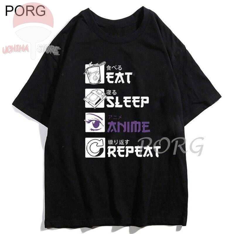 Eat Sleep Anime Repeat Style T-shirt