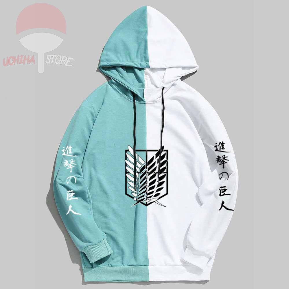 Attack on Titan Split Color Hoodie - uchihasstores