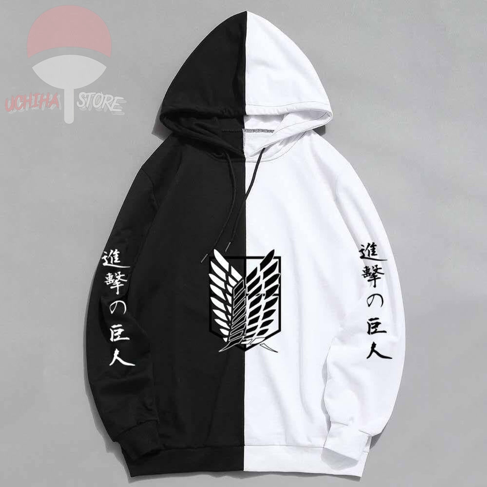 Attack on Titan Split Color Hoodie - uchihasstores