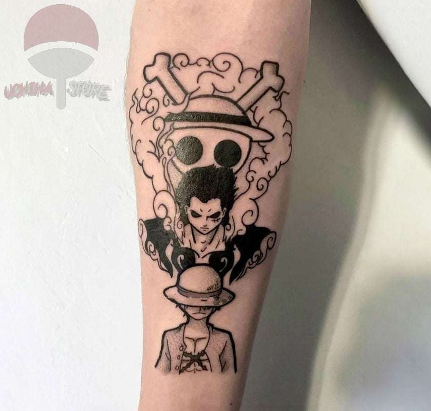 One Piece Luffy, Zoro, Law Ace, Skull Temporary Tattoos