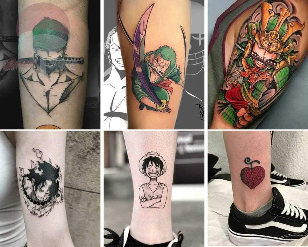 One Piece Luffy, Zoro, Law Ace, Skull Temporary Tattoos