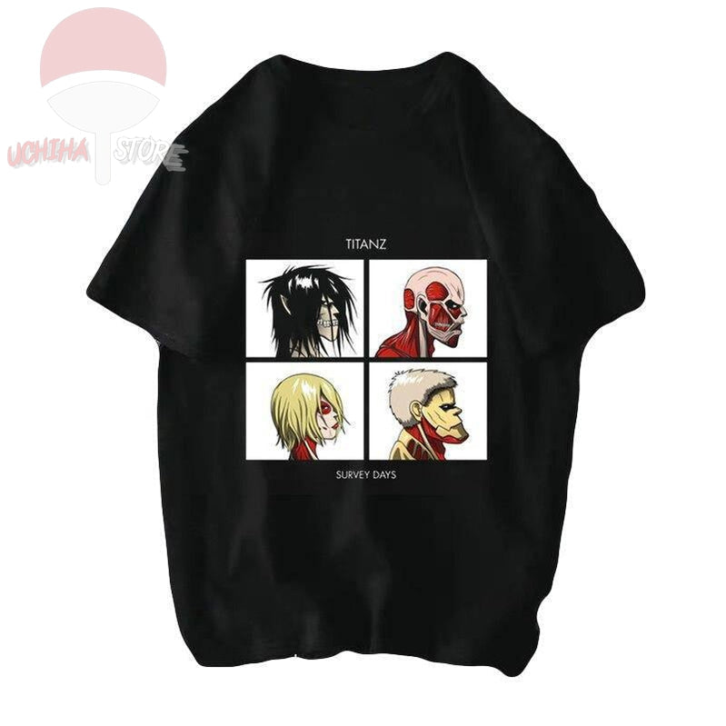 Attack On Titan Gorillaz T-shirt - uchihasstores