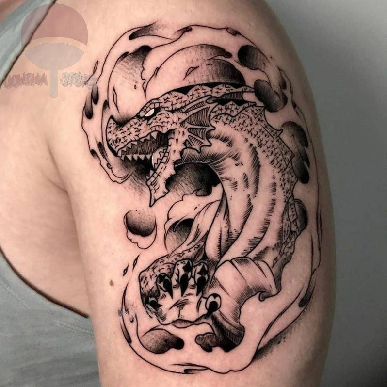 Black Dragon Temporary Tattoo - Uchiha Store