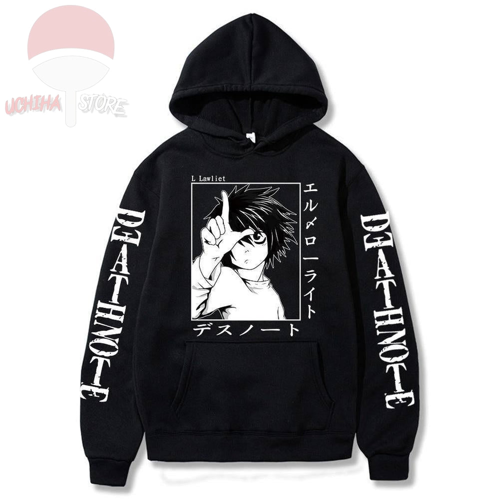 L Death Note Hoodie - Uchiha Store