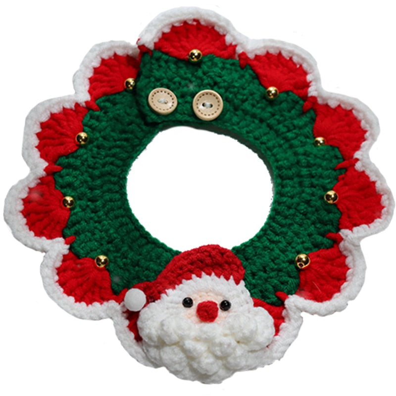 Knitted Santa Pet Collar