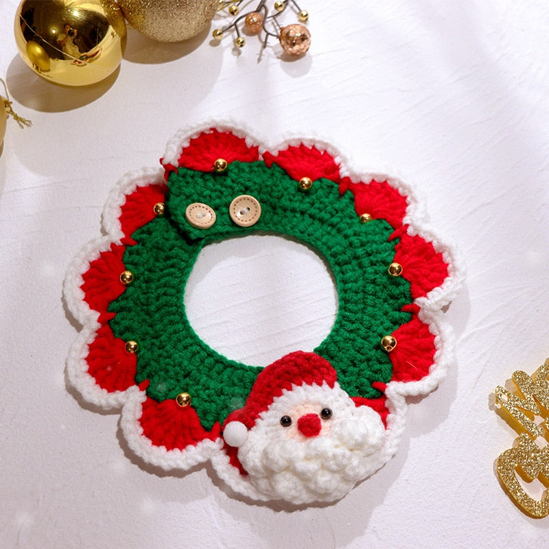 Knitted Santa Pet Collar