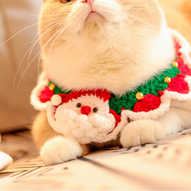 Knitted Santa Pet Collar