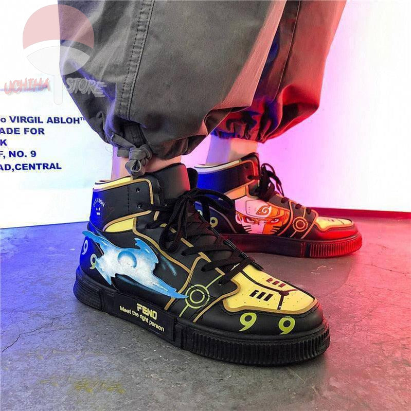 Naruto Uzumaki High Rise Sneakers - Uchiha Store