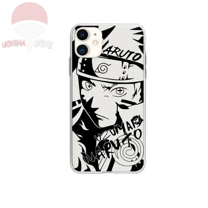 Naruto Painted White/Black iPhone Case - Uchiha Store