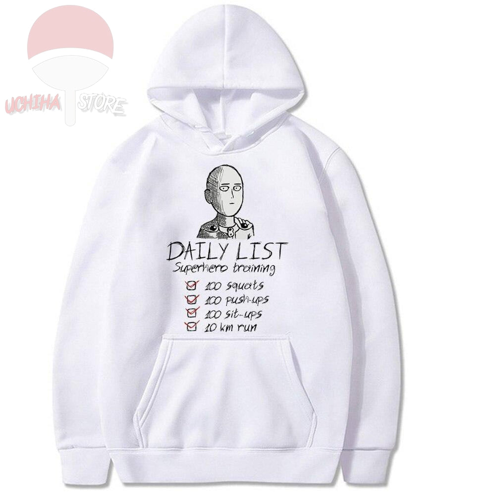 Saitama Workout Hoodie - Uchiha Store