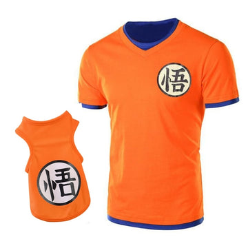 Goku Ärmelloses Shirt mit passendem Goku Gi T-Shirt für den Menschen